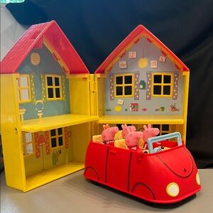 Peppa Pig Peppa’s Adventures Peppa’s Family Red Car Preschool Toy, house, figure